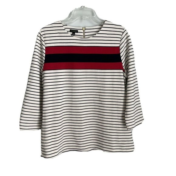 Talbots Tops - New Talbots Black White Striped Knit Blouse